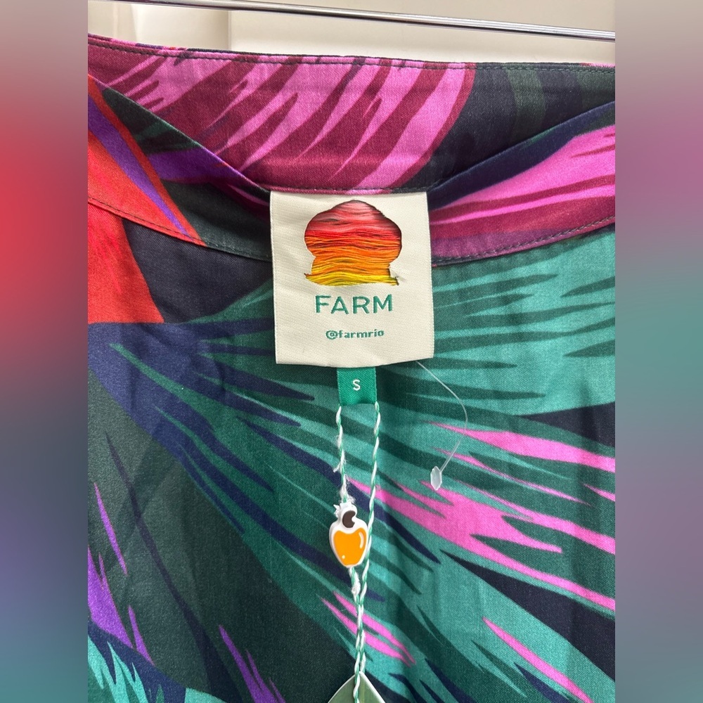 Farm Rio Midnight Leaves Midi Skirt NWT Size Small Tropical Print vacation - Picture 6 of 6